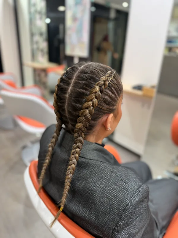 Le détail des tresses, réalisation Céline D à Pau